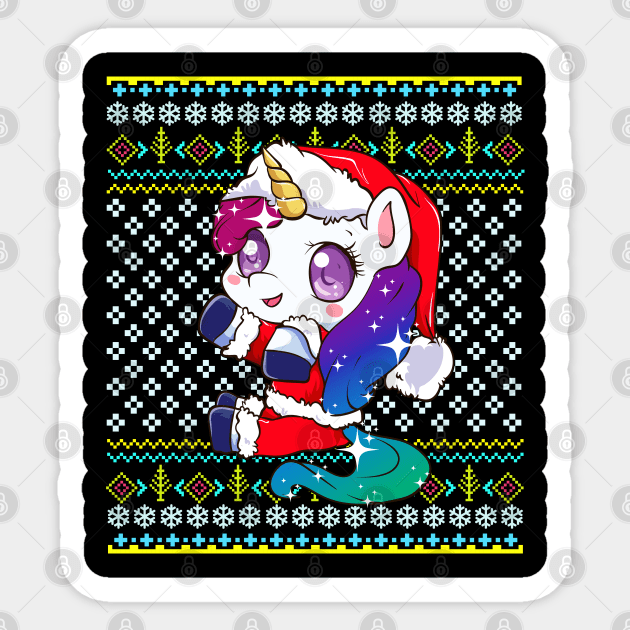 Unicorn Ugly Christmas Sweater Funny Humor Sticker by creative